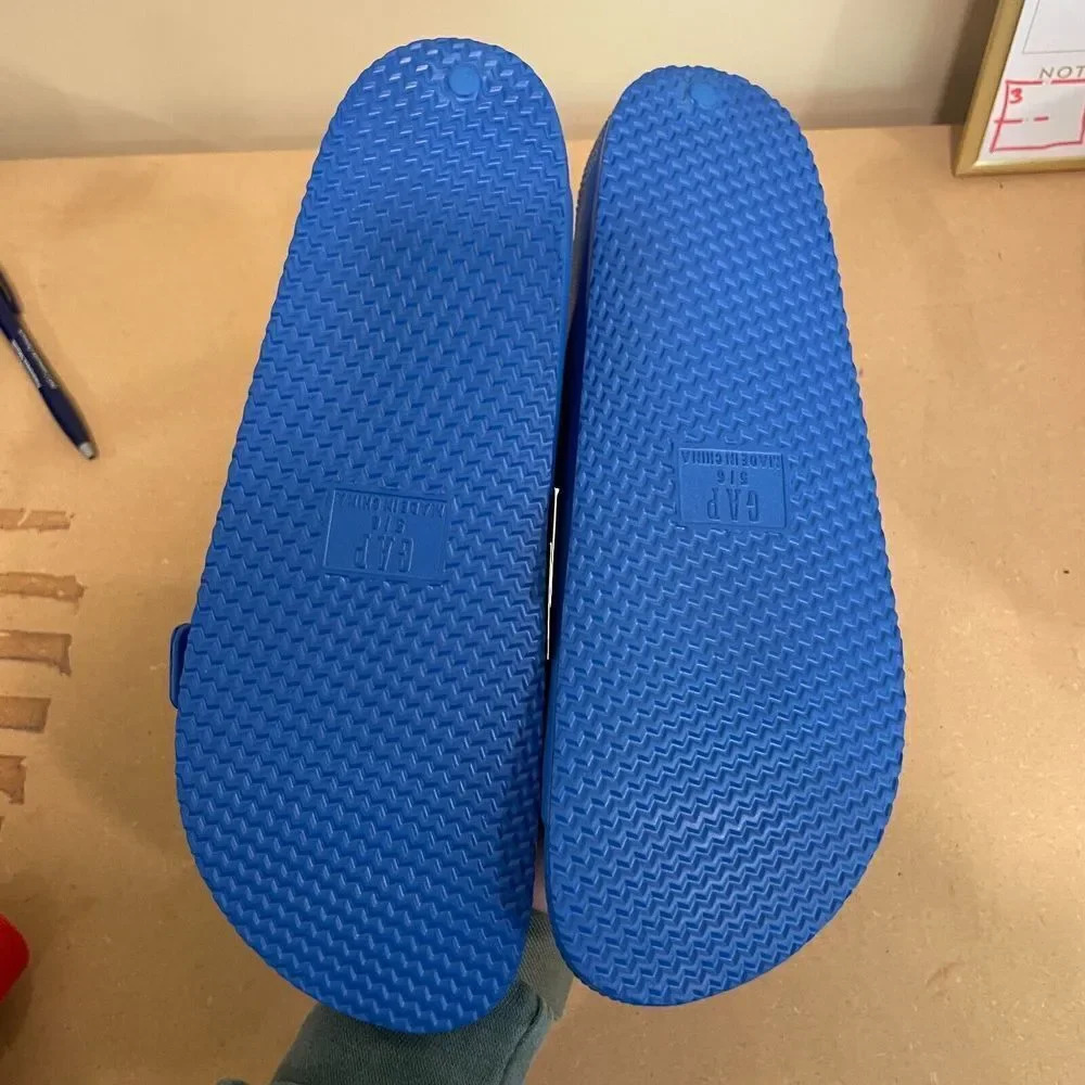 Gap Kids Buckle Slide-On Sandals 5/6 Blue Slip On Summer Lightweight Fun - Picture 3 of 7